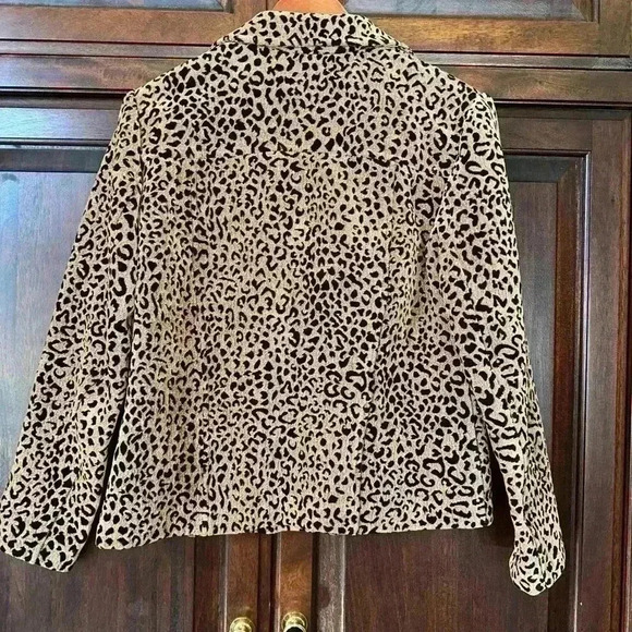 Women's Monterey Bay Leopard Print Jacket Blazer Suit Size 6 Brown VTG - Picture 12 of 15
